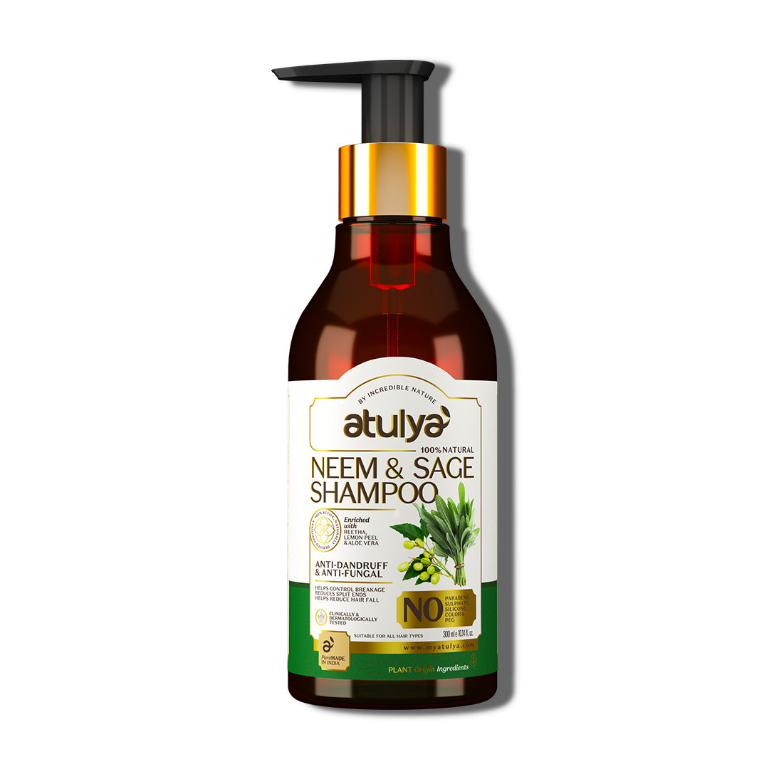 Atulya Neem & Sage Shampoo | Anti-dandruff and Anti-fungal - 300ml