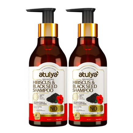 Atulya Hibiscus & Black Seed Shampoo Duo Combo for Strong Smooth Healthy Hair