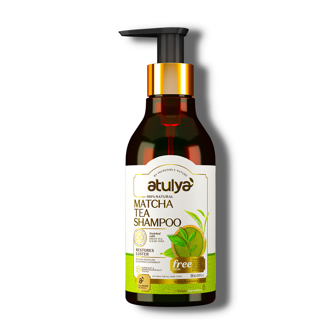 Atulya Matcha Tea Shampoo | Restores Hair Lustre- 300ml