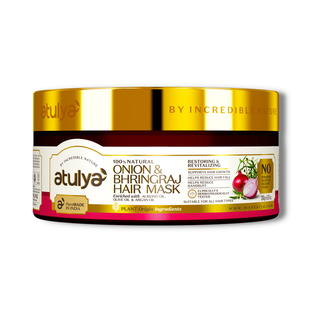 Atulya Onion & Bhringraj Hair Mask | Restores and Revtalizes Hair - 200gm