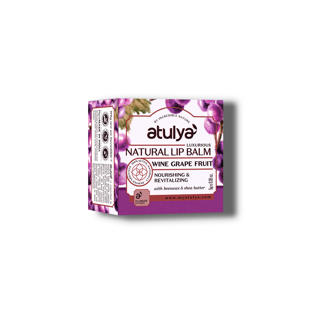 Atulya Wine Grape Fruit Natural Lip Balm | For Nourishing Lips - 5gm