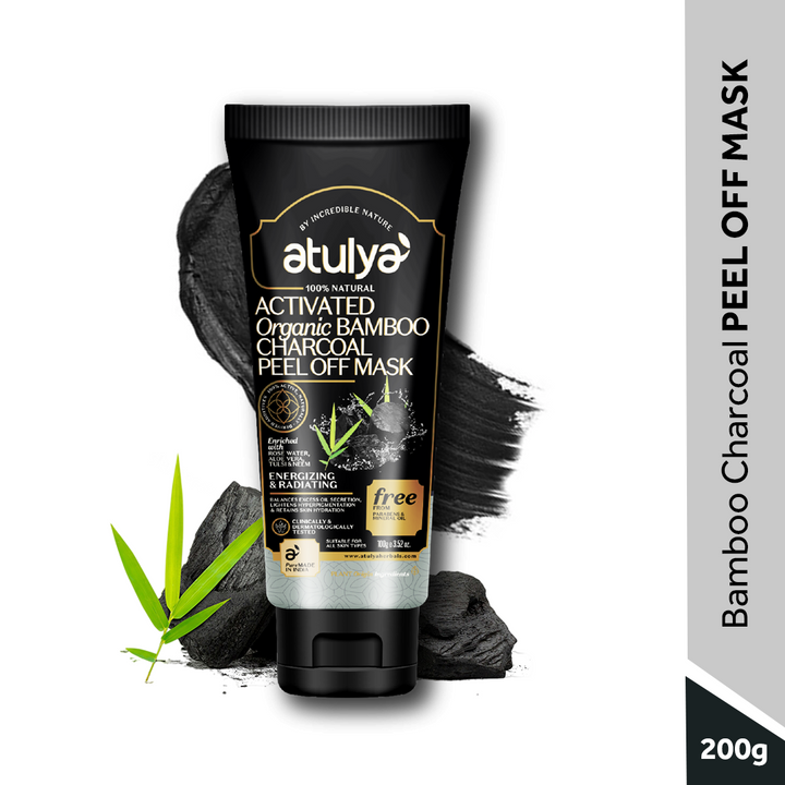Atulya Activated Organic Bamboo Charcoal Peel Off Mask - 100gm