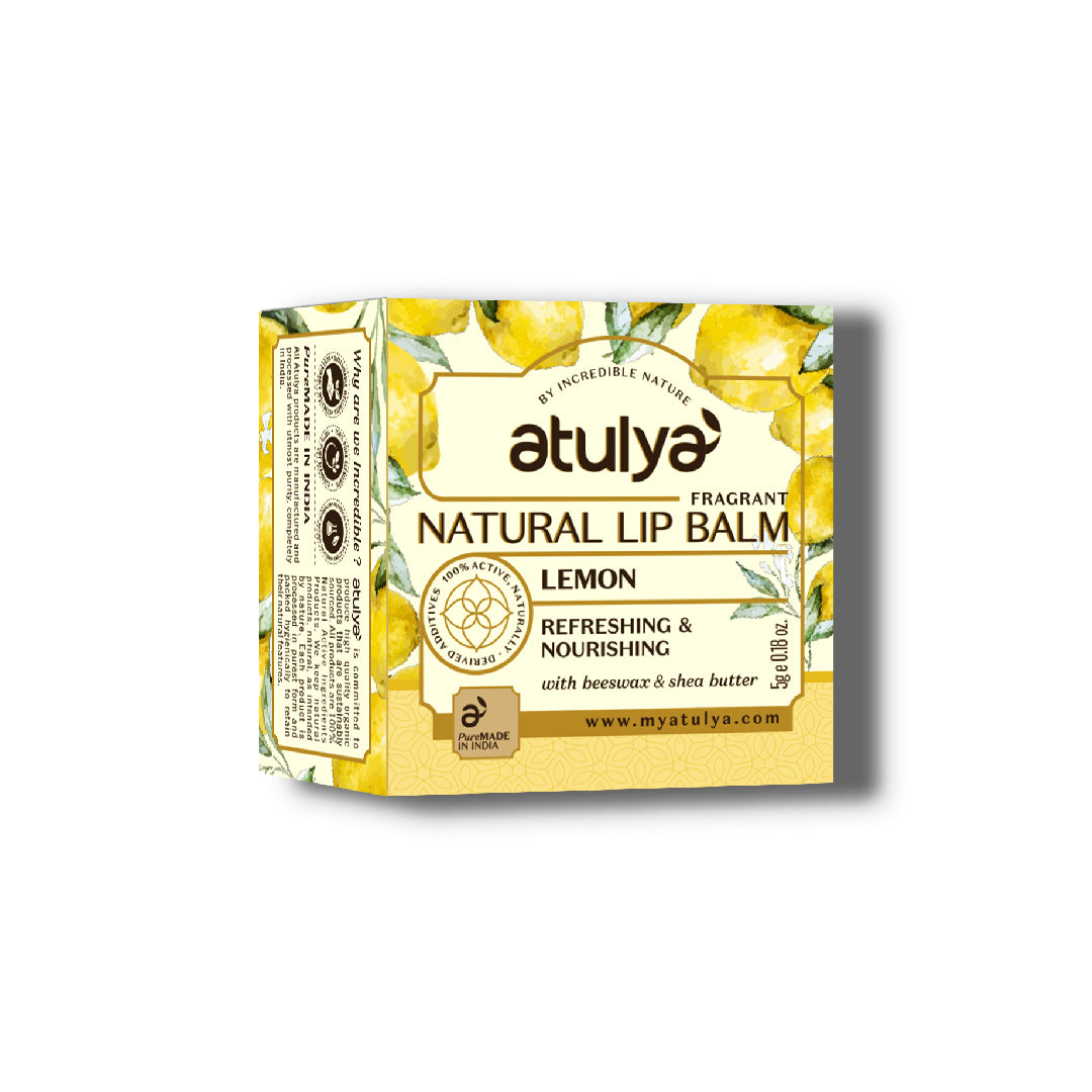 Atulya Lemon Lip Balm | Refreshing and Nourishing - 5gm