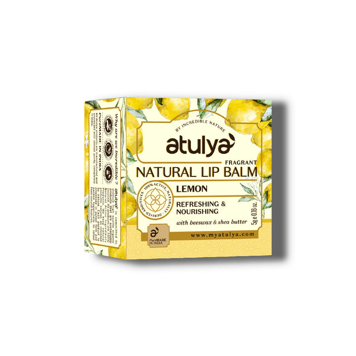 Atulya Lemon Lip Balm | Refreshing and Nourishing - 5gm