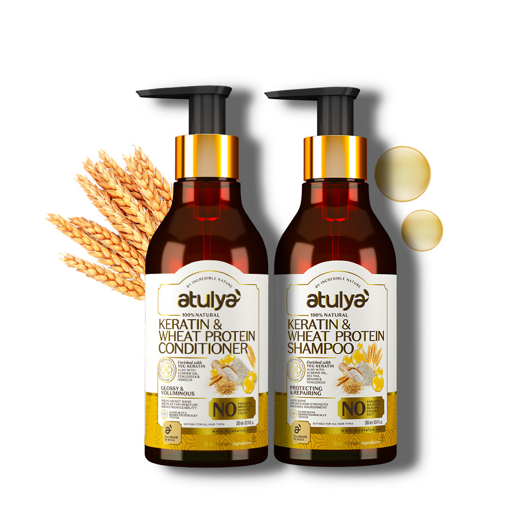Atulya Keratin & Wheat Protein Shampoo & Conditioner Combo (300ml each)