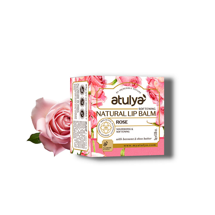 Atulya Rose Natural Lip Balm| Softening and Nourishing - 5gm