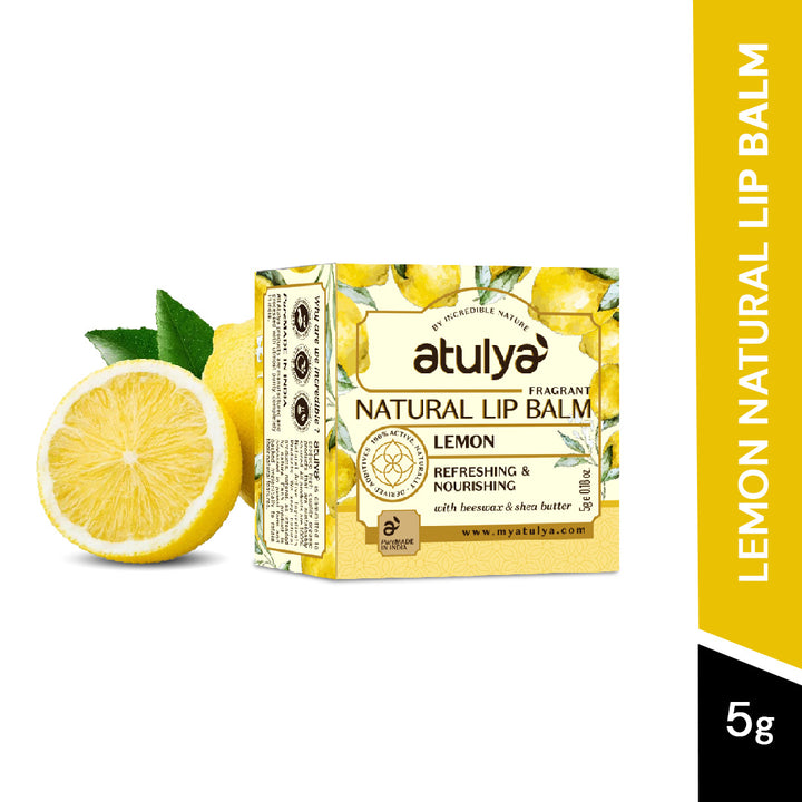 Atulya Lemon Lip Balm | Refreshing and Nourishing - 5gm