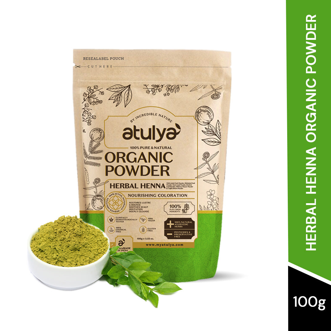 Atulya Herbal Heena Organic Powder | 100% Pure & Natural - 100gm