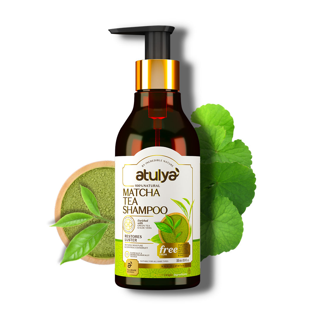 Atulya Matcha Tea Shampoo | Restores Hair Lustre- 300ml
