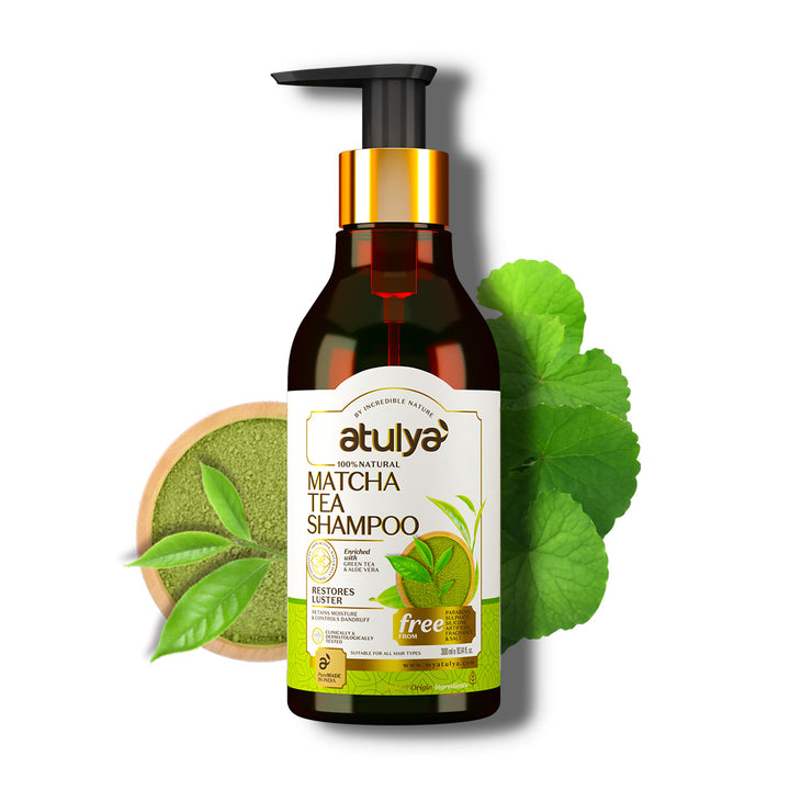 Atulya Matcha Tea Shampoo | Restores Hair Lustre- 300ml