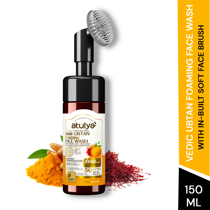Atulya Vedic Ubtan Foaming Face Wash With Built-in Brush - 150ml