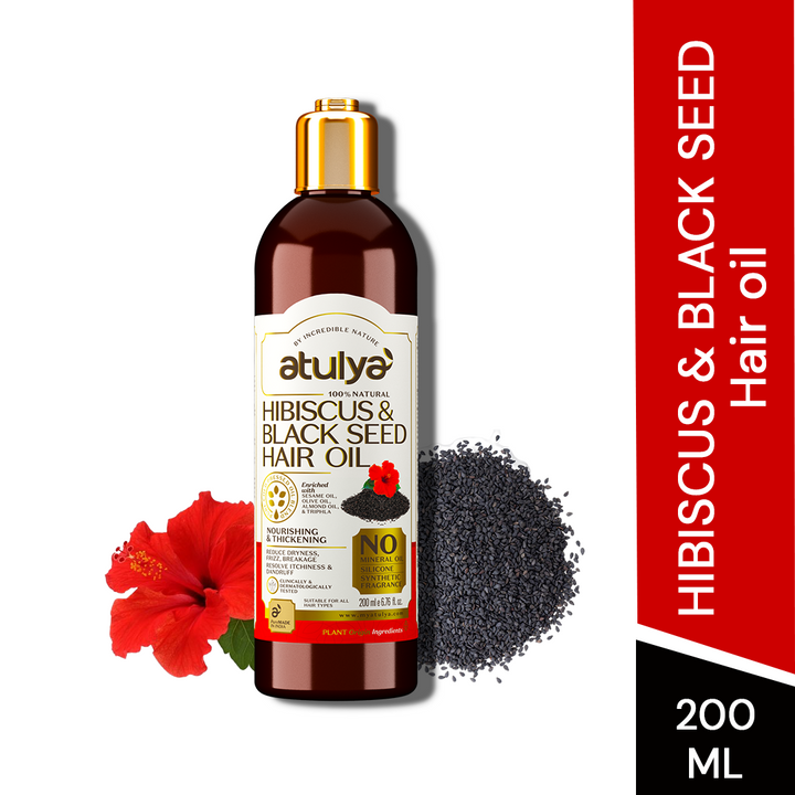 Atulya Hibiscus & Black Seed Hair Oil | Nourishing and Thickening - 200ml