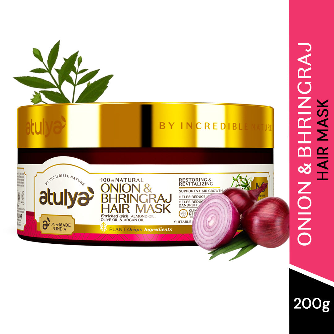 Atulya Onion & Bhringraj Hair Mask | Restores and Revtalizes Hair - 200gm