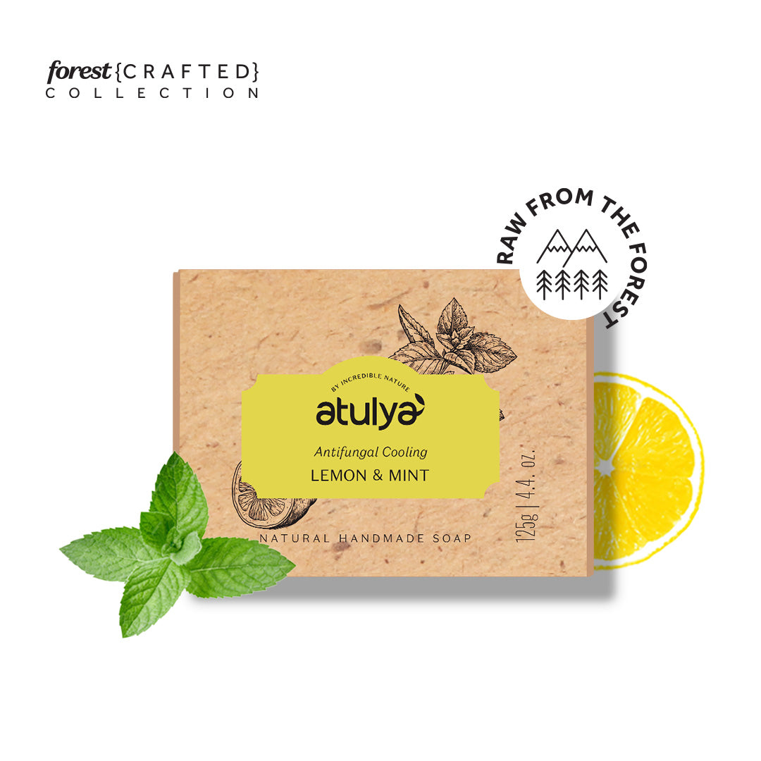 Atulya Lemon & Mint Soap | Antifungal Cooling - 125gm