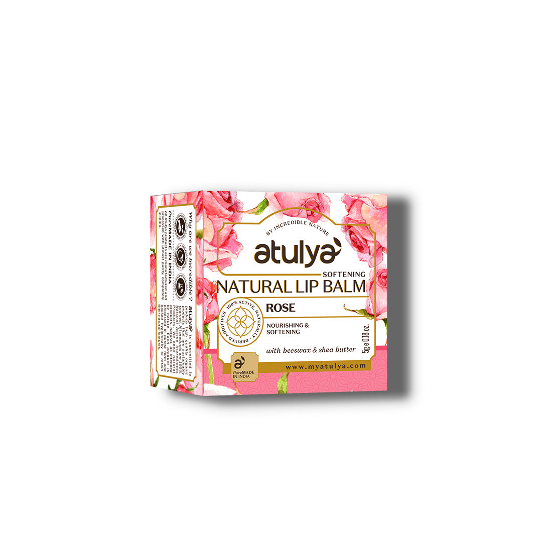 Atulya Rose Natural Lip Balm| Softening and Nourishing - 5gm