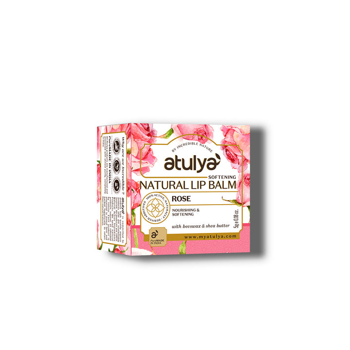 Atulya Rose Natural Lip Balm| Softening and Nourishing - 5gm