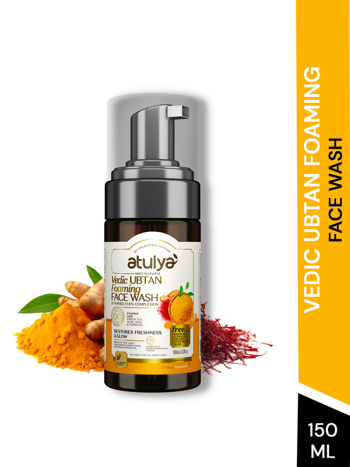 Atulya Vedic Ubtan Foaming Face Wash With Pump | Restores Glow - 100ml