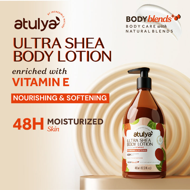 Atulya Ultra Shea With Vitamin E Body Lotion |For Nourishing - 400 ml