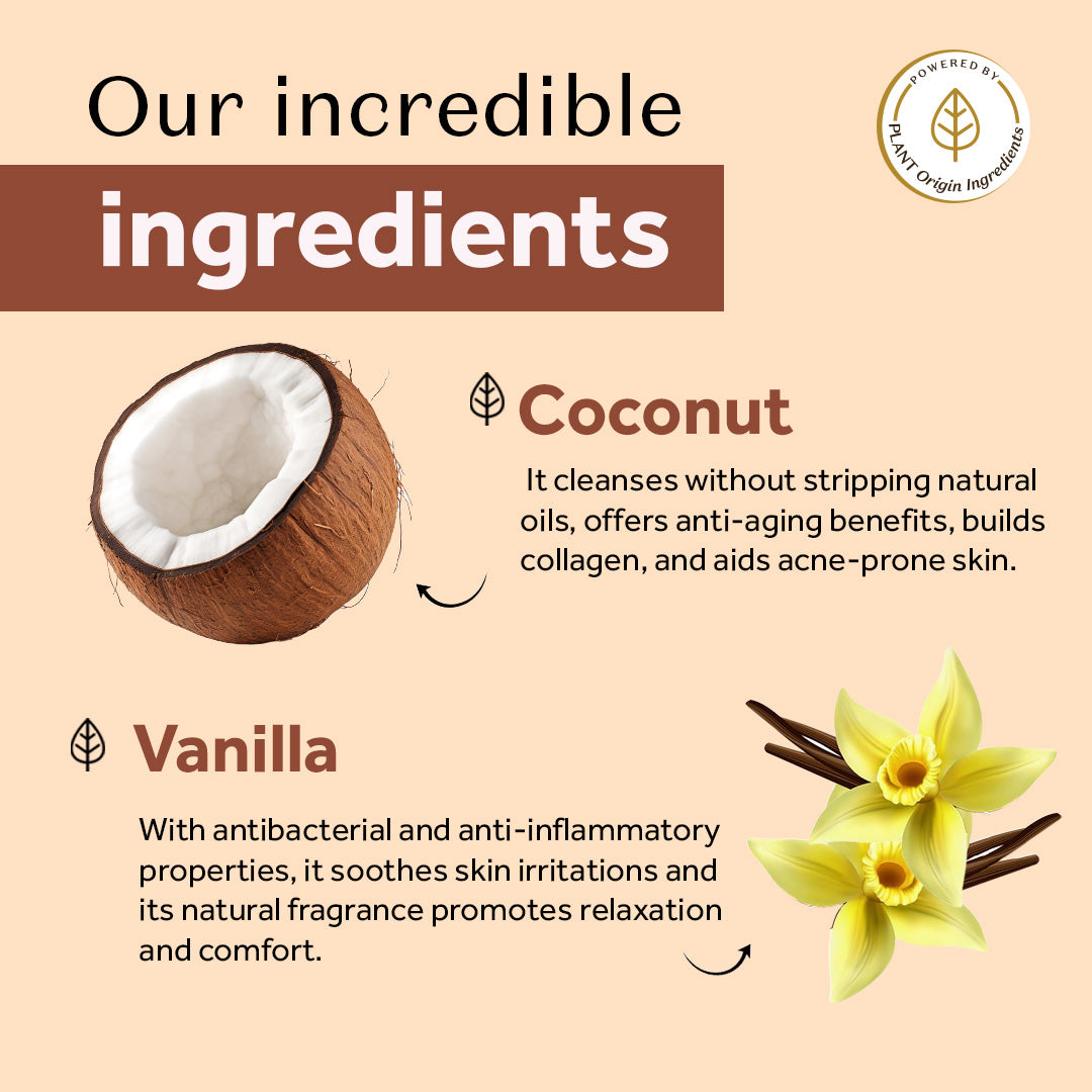 Atulya Coconut & Vanilla Handcrafted Soap for Dryness | Gentle Cleanser - 100gm