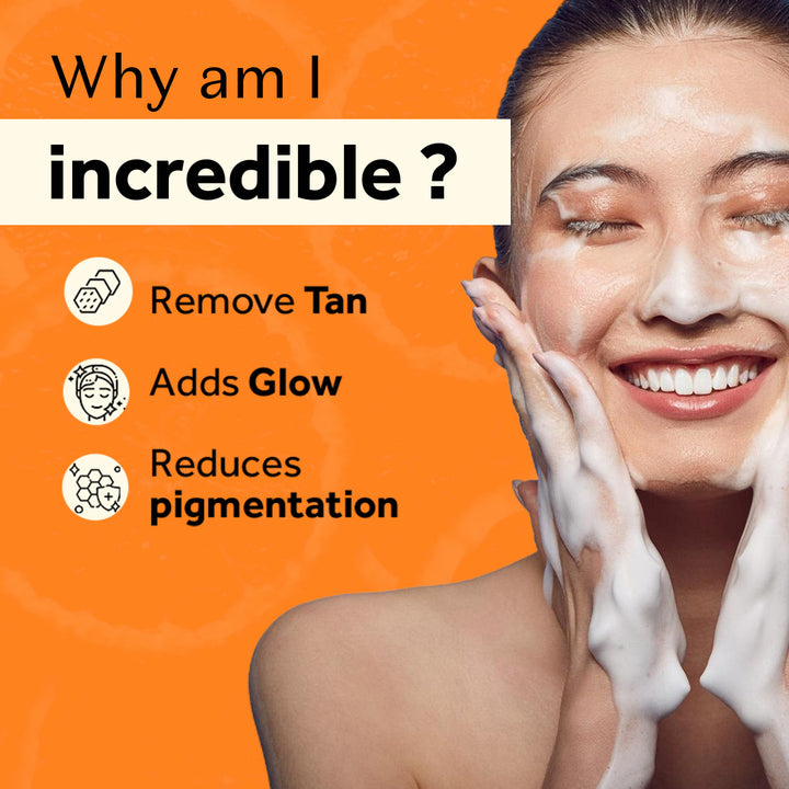 Atulya Orange Peel Foaming Face Wash with Silicone Brush | Tan Removal - 150ml