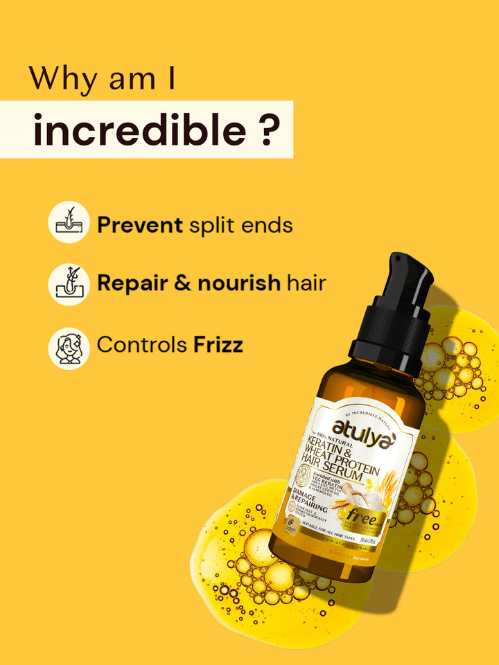 Atulya Keratin & Wheat Protein Hair Serum | Repairing Hair -  50ml