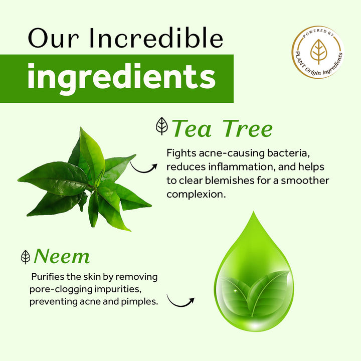 Atulya Tea Tree & Neem Foaming Face Wash with Built-in Silicone Brush | Prevents Acne - 150ml