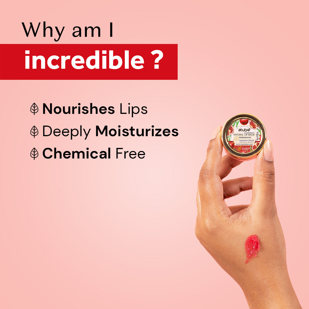 Atulya Pomegranate Lip Balm | Hydrates and Moisturises - 5gm