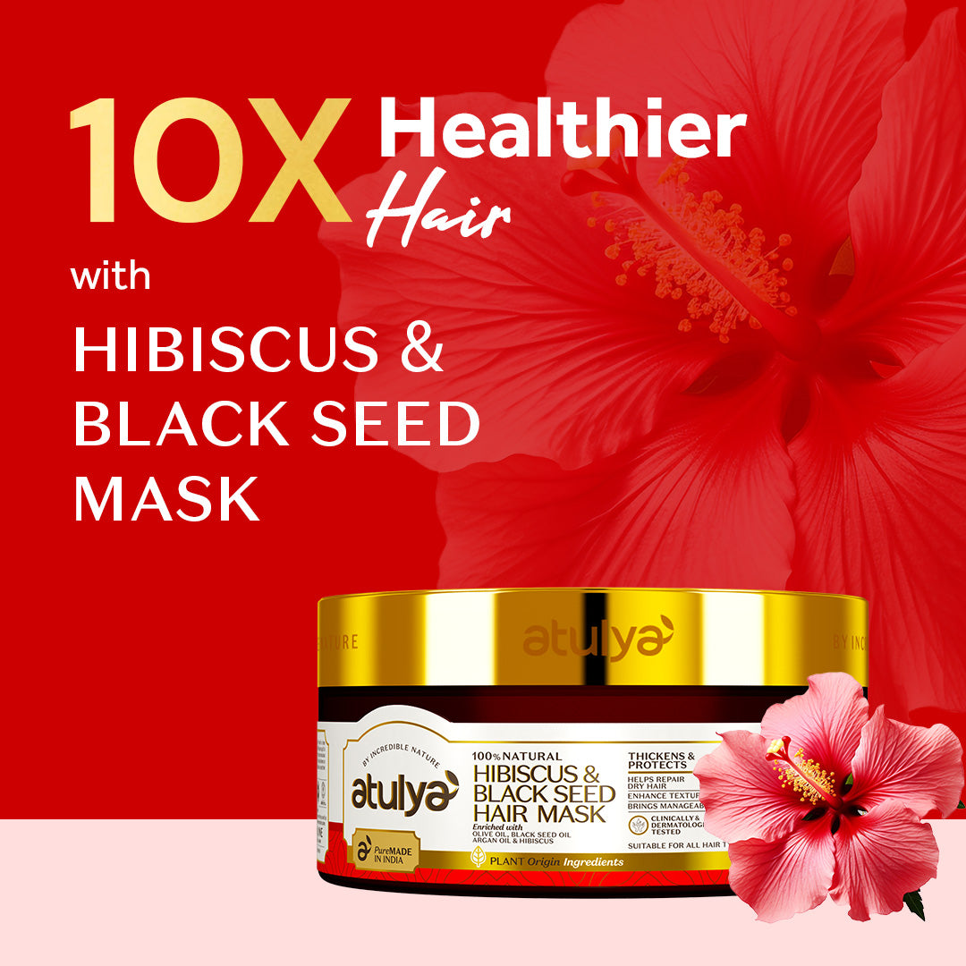 Atulya Hibiscus & Black Seed Hair Mask | Thickens and Protects - 200gm