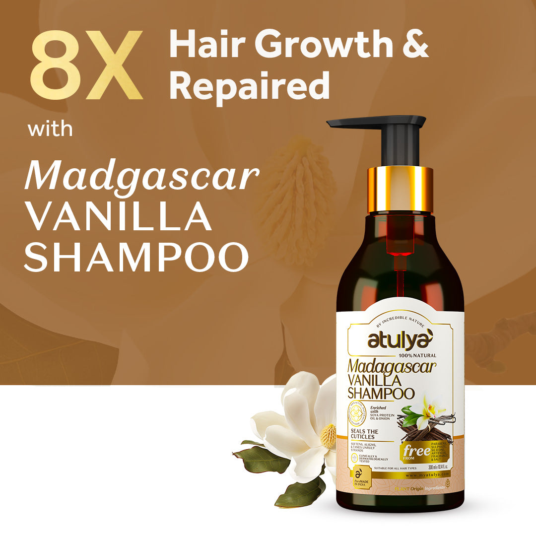 Atulya Madagascar Vanilla Hair Shampoo | Repairs Hair - 300ml