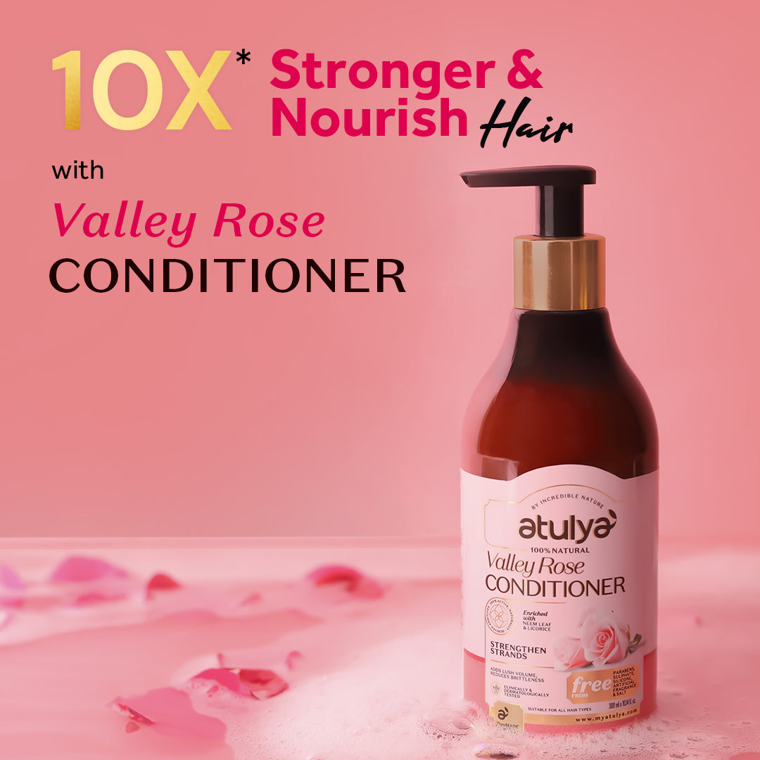 Atulya Valley Rose Conditioner | Strengthens Strands - 300ml