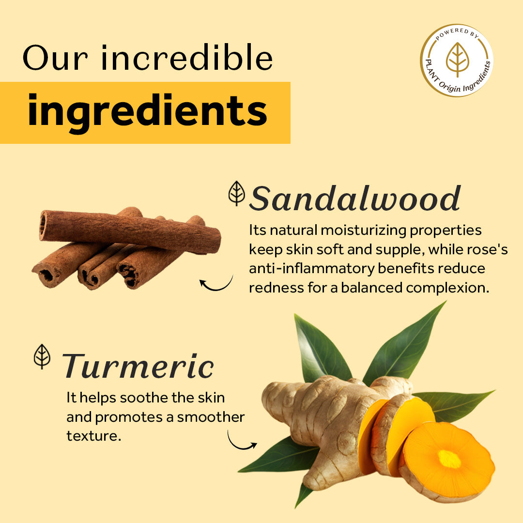 Atulya Sandalwood & Turmeric Handcrafted Soap | Hydrates and Brightens Skin - 100gm