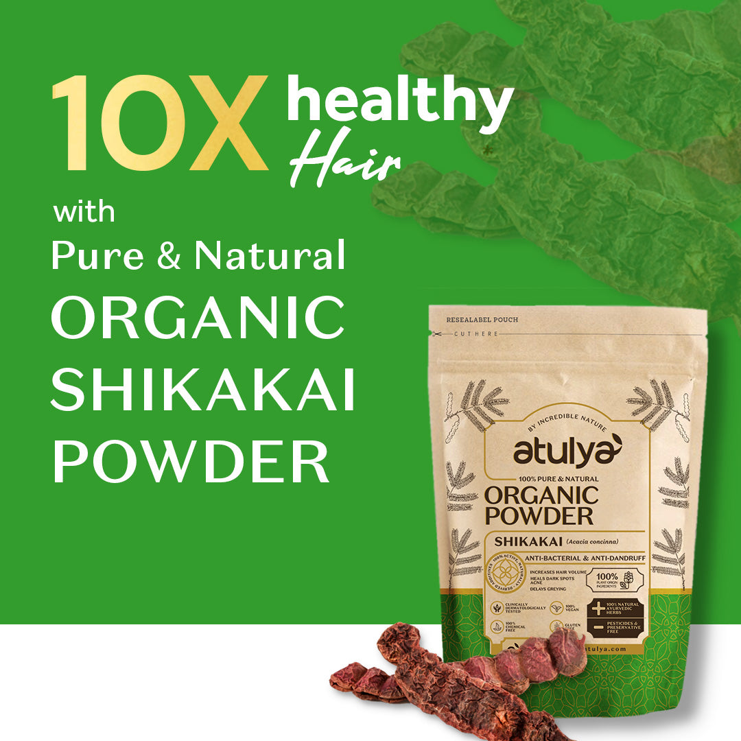 Atulya Shikakai Organic Powder - 100 % Pure & Natural - 100gm