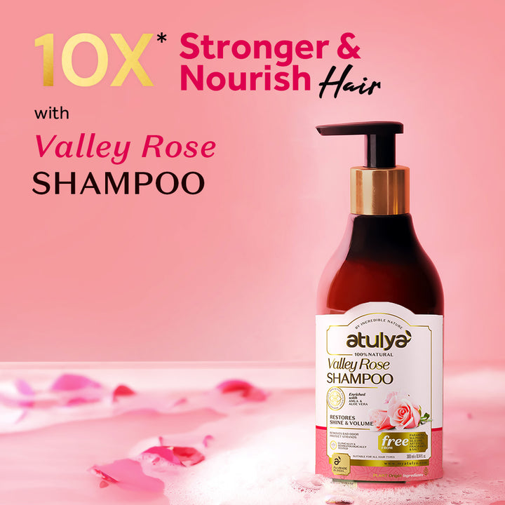 Atulya Vally Rose Shampoo | Restores Shine and Volume - 300ml