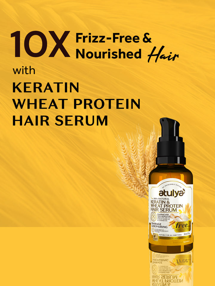 Atulya Keratin & Wheat Protein Hair Serum | Repairing Hair -  50ml