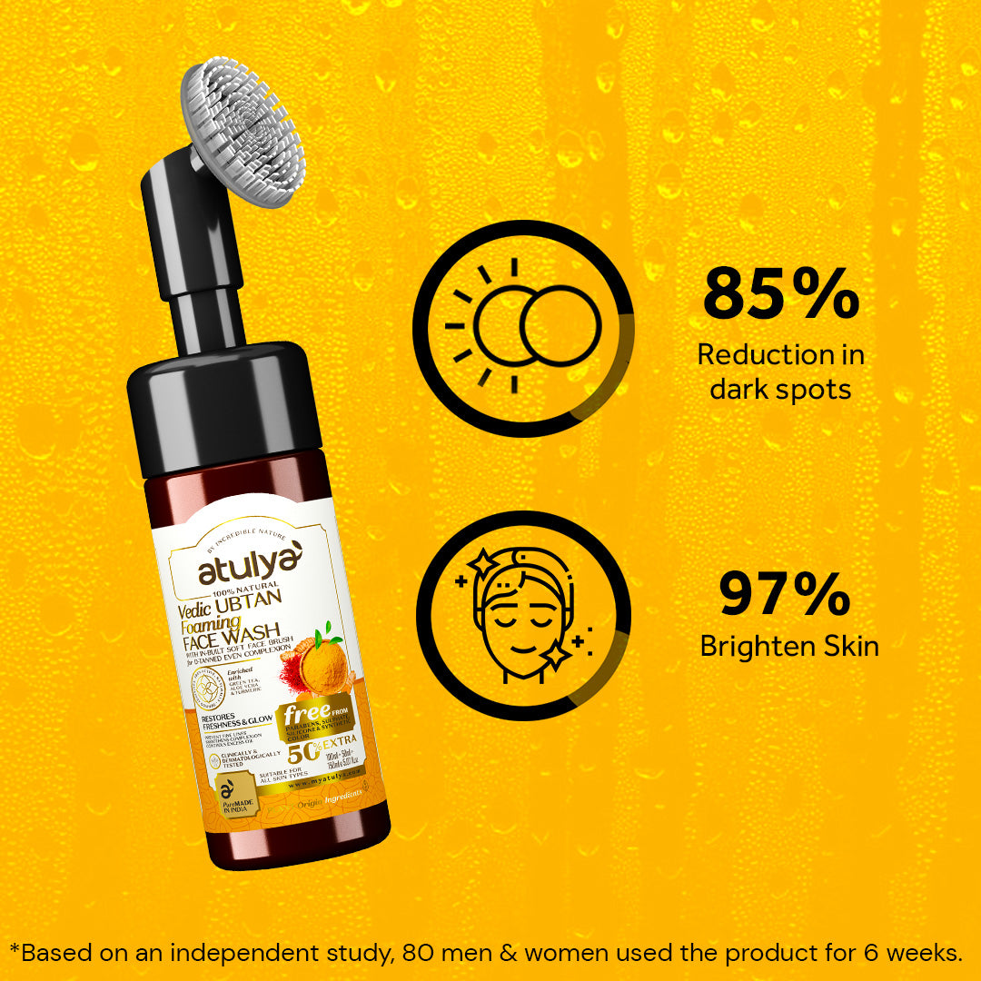 Atulya Vedic Ubtan Foaming Face Wash With Built-in Brush - 150ml