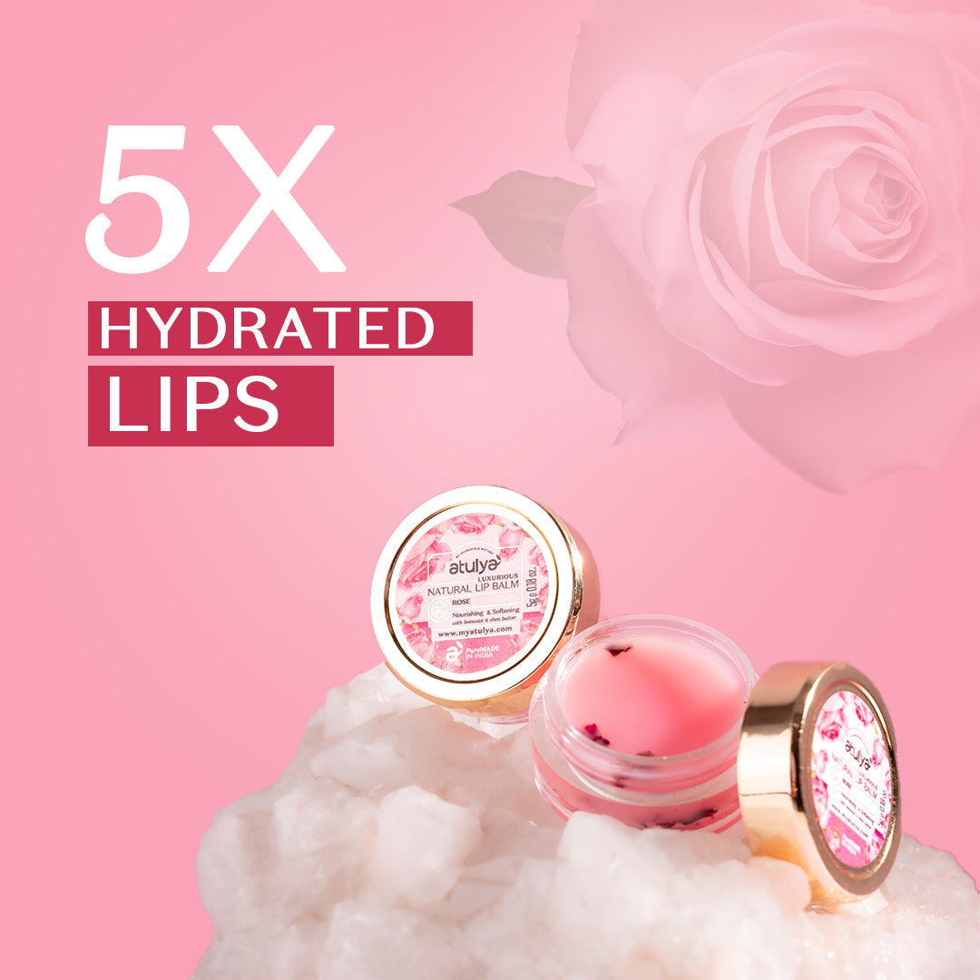 Atulya Rose Natural Lip Balm| Softening and Nourishing - 5gm