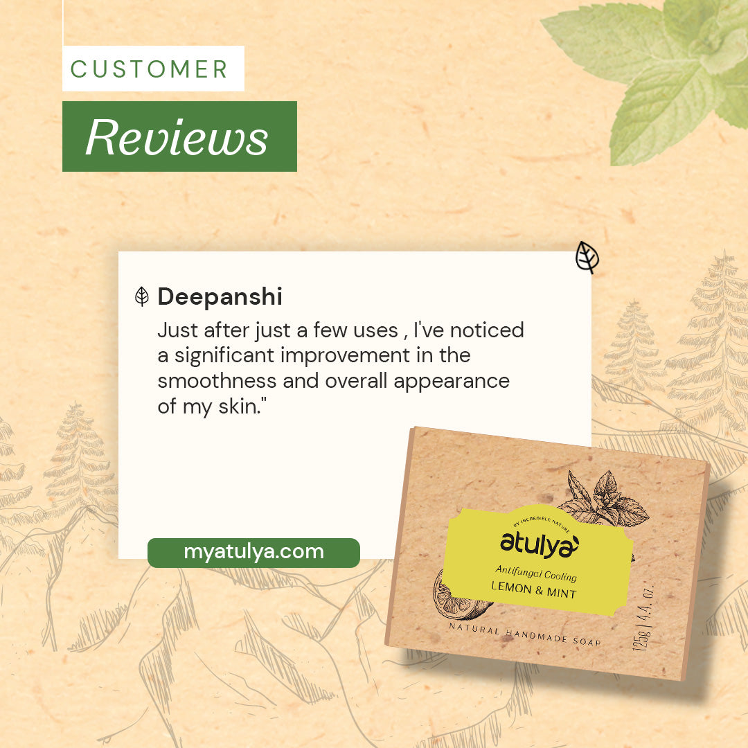 Atulya Lemon & Mint Soap | Antifungal Cooling - 125gm