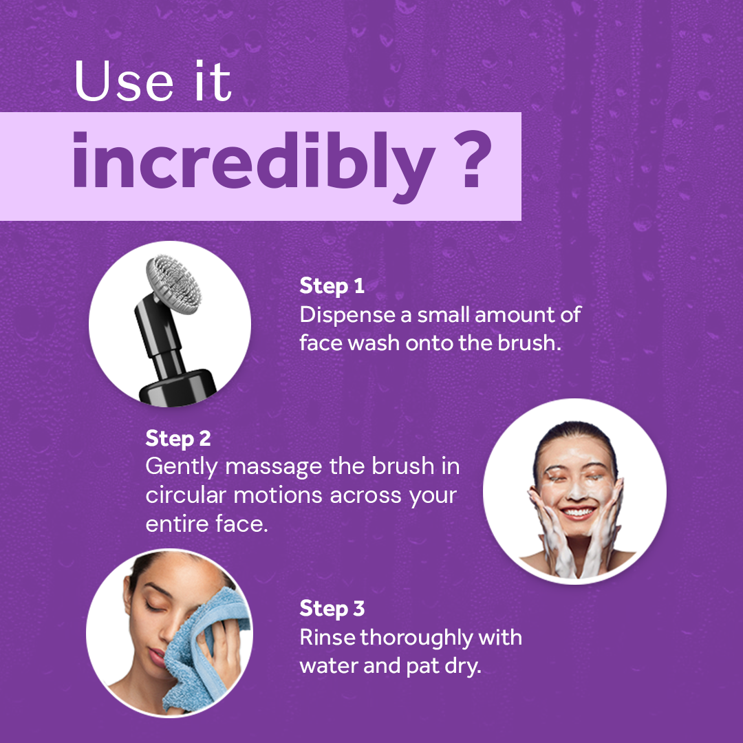 Atulya Lavender & Chamomile Foaming Face Wash With Built-in Silicone Brush - 150ml