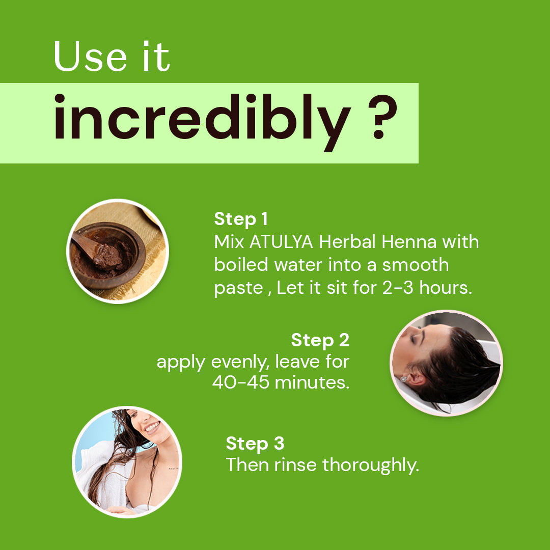 Atulya Herbal Heena Organic Powder | 100% Pure & Natural - 100gm
