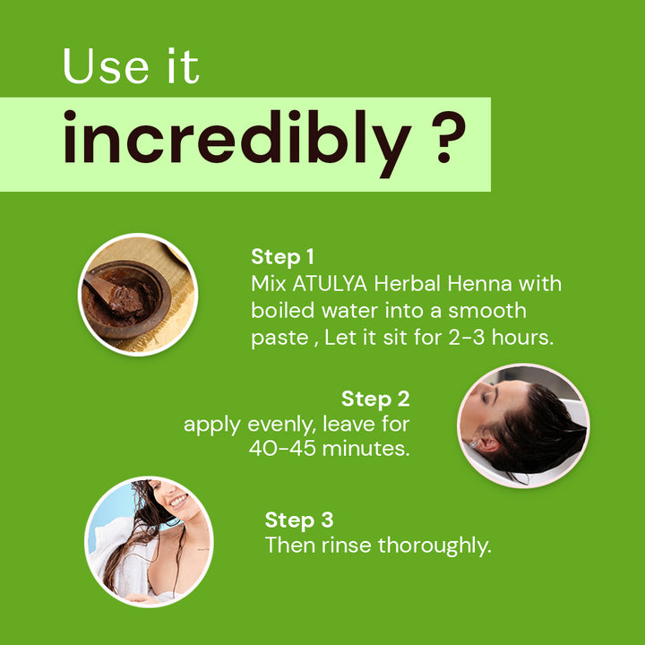 Atulya Herbal Heena Organic Powder | 100% Pure & Natural - 100gm