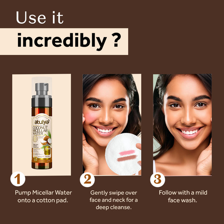 Atulya Coconut Micellar Water| Removes Dirt and Makeup  - 100ml