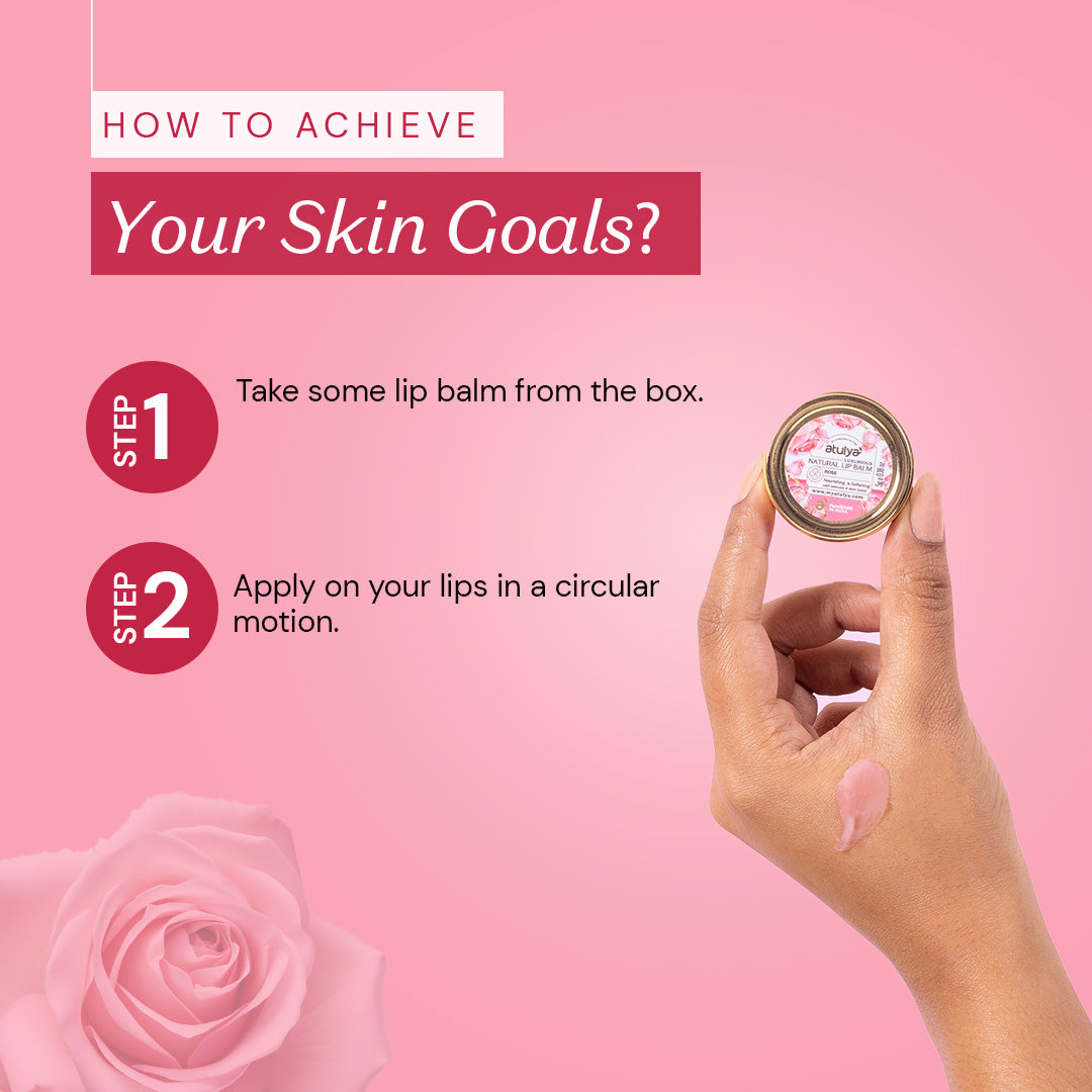 Atulya Rose Natural Lip Balm| Softening and Nourishing - 5gm