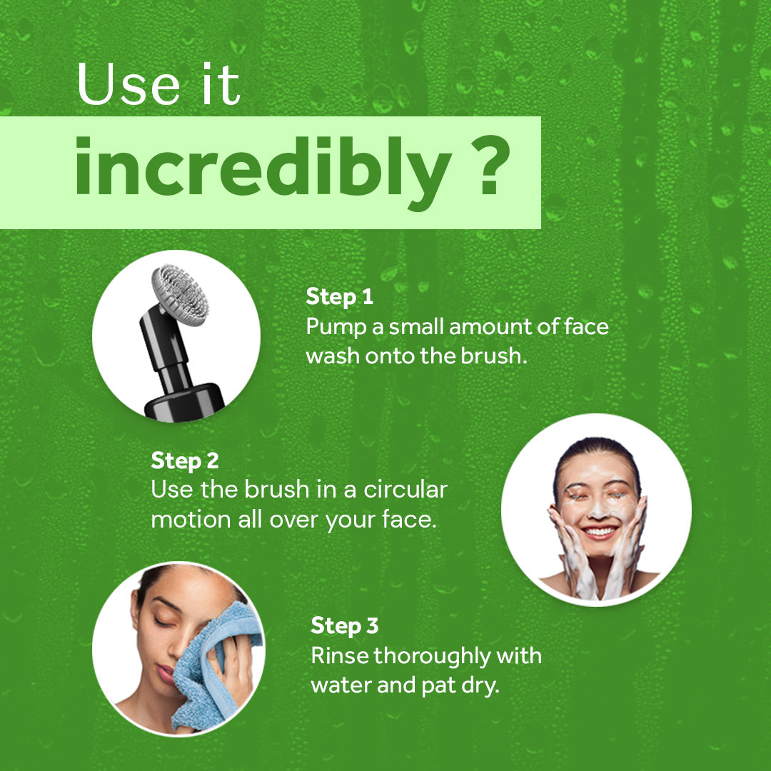 Atulya Cucumber Foaming Face Wash with Built-In Silicone Brush | IMproves Texture - 150ml
