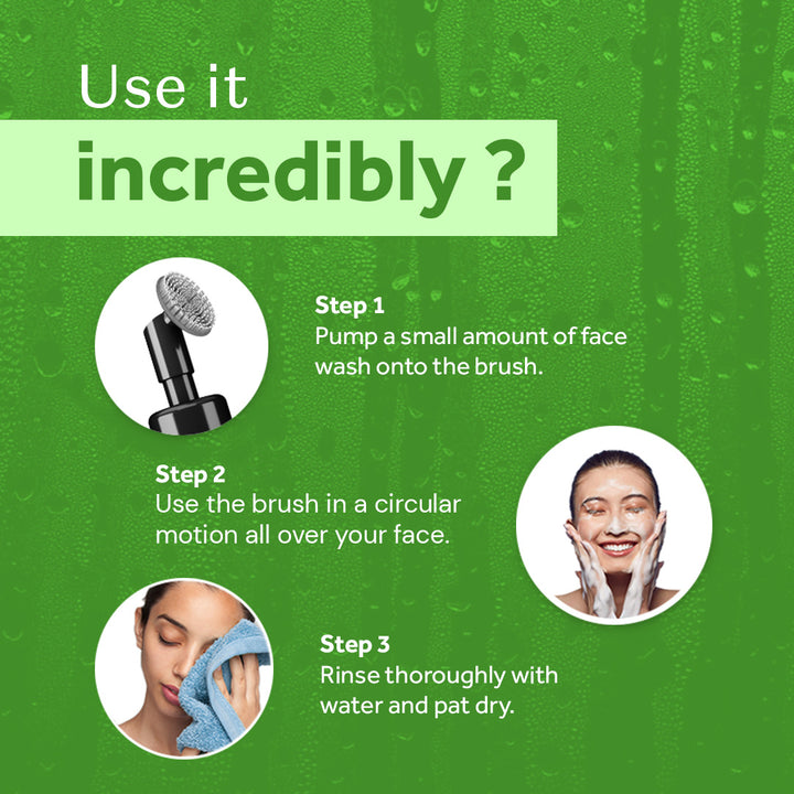 Atulya Cucumber Foaming Face Wash with Built-In Silicone Brush | IMproves Texture - 150ml