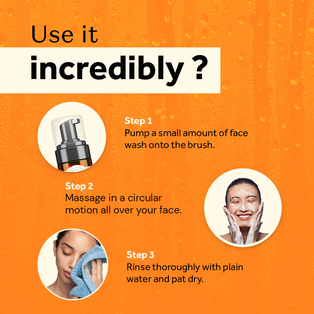 Atulya Orange Peel Foaming Face Wash With Pump | For Tan Removal - 100ml