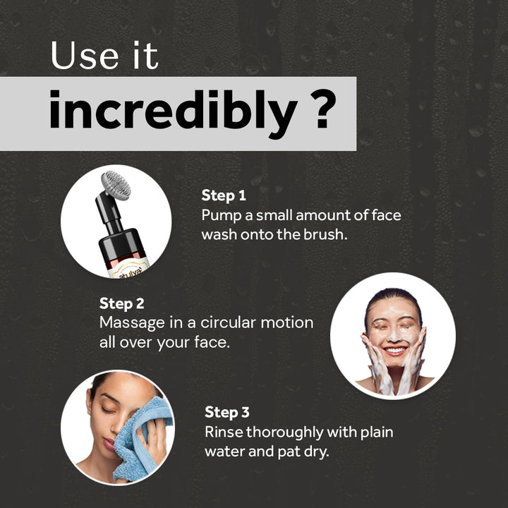 Atulya Activated Organic Bamboo Charcoal Foaming Face Wash With Silicone Brush - 150gm