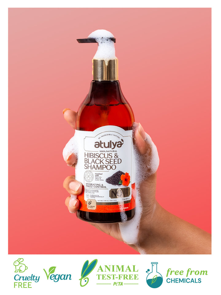 Atulya Hibiscus & Black Seed Hair Shampoo for Frizz Control - 300ml