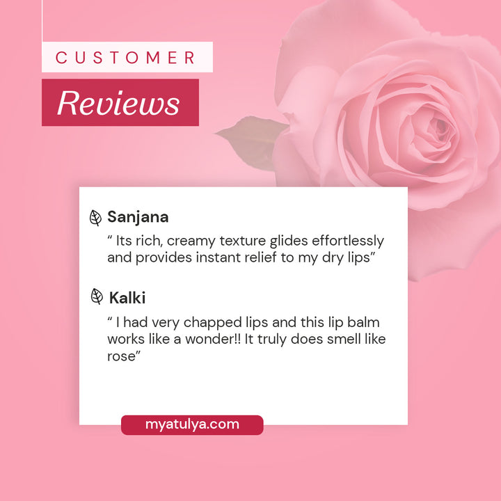Atulya Rose Natural Lip Balm| Softening and Nourishing - 5gm