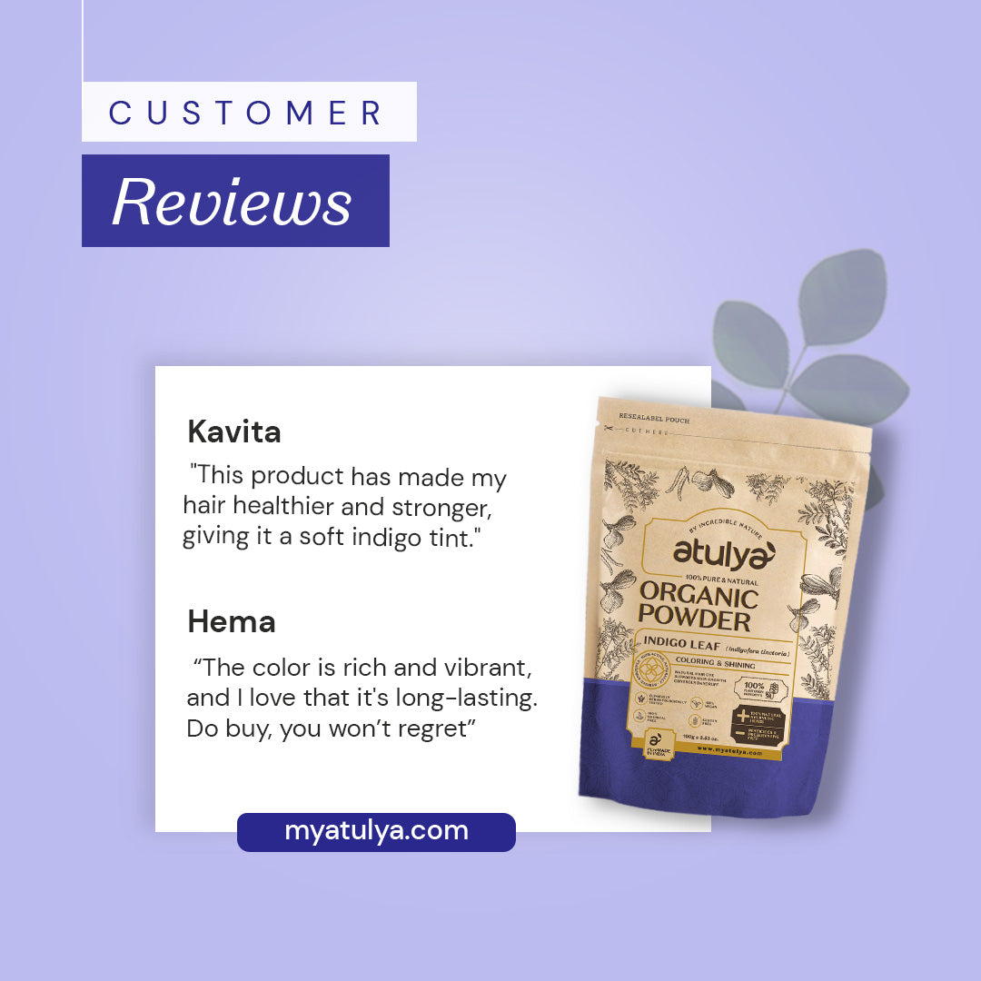 Atulya Indigo Leaf Organic Powder | 100% Pure & Natural - 100gm