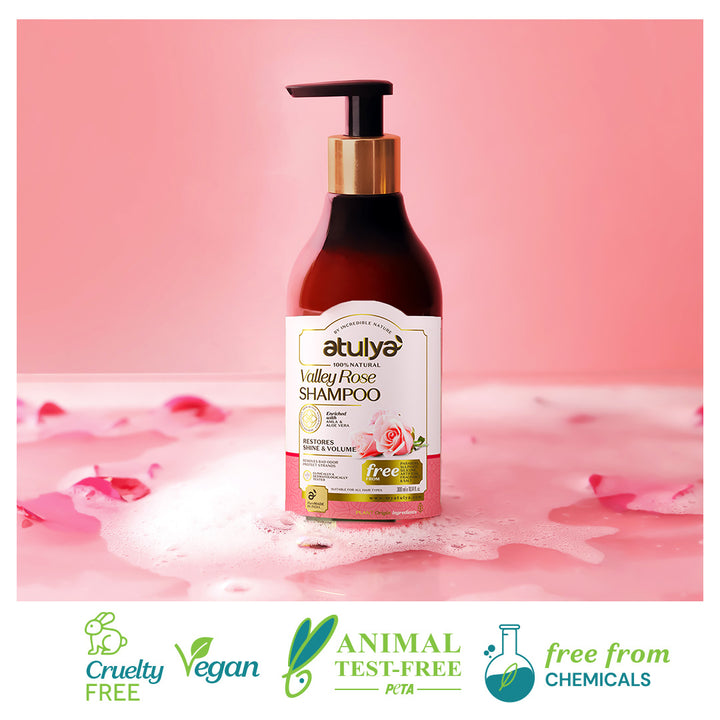Atulya Vally Rose Shampoo | Restores Shine and Volume - 300ml